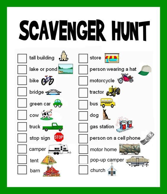 Scavenger Hunt Lists For Kids