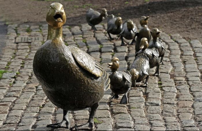 Make Way for Ducklings Statues Boston