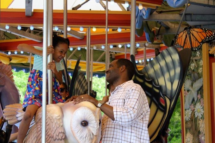 Rose Kennedy Greenway Carousel Dad Child Things to do with kids