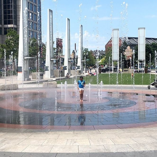 Rings Fountain Rose Kennedy Greenway boston kids