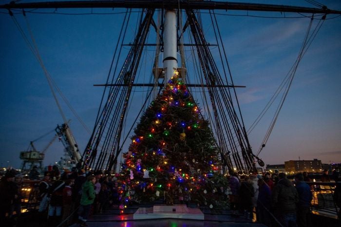 boston tree lighting uss constitution