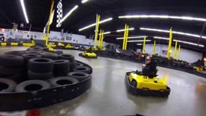 closed checkered flag indoor karting photo
