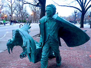 edgar allan poe statue - boston common photo