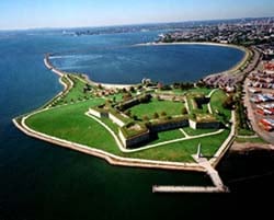 castle island carson beach at fort independence photo