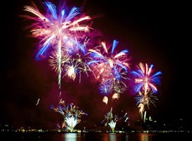 grand fireworks display over gloucester harbor photo