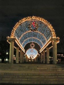 holiday trellis lighting christopher columbus park 2022 photo