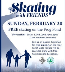 free skating with friends at boston common frog pond photo