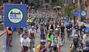 hub on wheels citywide bike ride festival photo