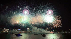 boston harbor fireworks photo