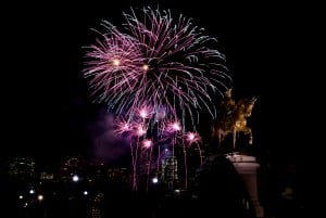 family fireworks display on the boston common photo