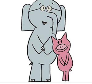 elephant and piggie appearance at dedham main library photo