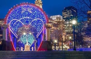 tunnel of love lights at christopher columbus park photo