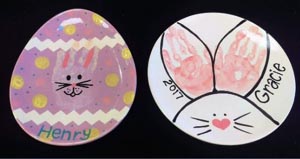 paint me a story make a personalized bunny hand print plate photo