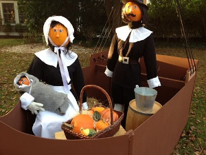 pumpkin people in the park photo