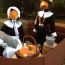 pumpkin people in the park small photo