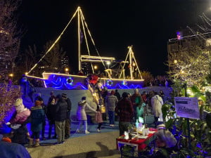 holiday ship lighting in martin's park photo